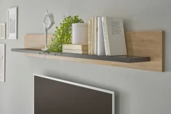 Home affaire Wandboard »Cornwall, Wandregal im Landhausstil, Wandhalter mit Ablagefläche« 1 Stk. tlg. vielseitig einsetzbares Hängeregal, Breite 150 cm, warmes Eiche Dekor