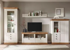 Home affaire Wandboard »Cremona, modernes Wandregal, Wandhalter mit Ablagefach, 146 cm breit« vielseitig einsetzbares Hängeregal, in Pinie Weiß mit Wotan Eiche