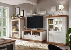 Home affaire Wandboard »Cremona, modernes Wandregal, Wandhalter mit Ablagefach, 146 cm breit« vielseitig einsetzbares Hängeregal, in Pinie Weiß mit Wotan Eiche