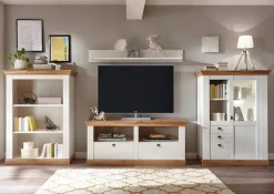 Home affaire Wandboard »Cremona, modernes Wandregal, Wandhalter mit Ablagefach, 146 cm breit« vielseitig einsetzbares Hängeregal, in Pinie Weiß mit Wotan Eiche