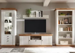 Home affaire Wandboard »Cremona, modernes Wandregal, Wandhalter mit Ablagefach, 146 cm breit« vielseitig einsetzbares Hängeregal, in Pinie Weiß mit Wotan Eiche