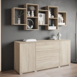 Home affaire Wandboard »Wandregal Trio« 1 Stk. tlg. Stell- oder Hängeregal, 10 offene Fächer, flexibel montierbar