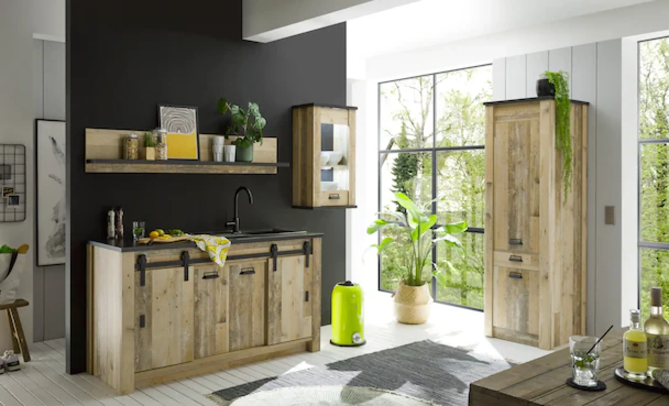 Home affaire Wandregal »Sherwood« Breite 160 cm, in modernem Holz Dekor, 28 mm starke Ablageböden