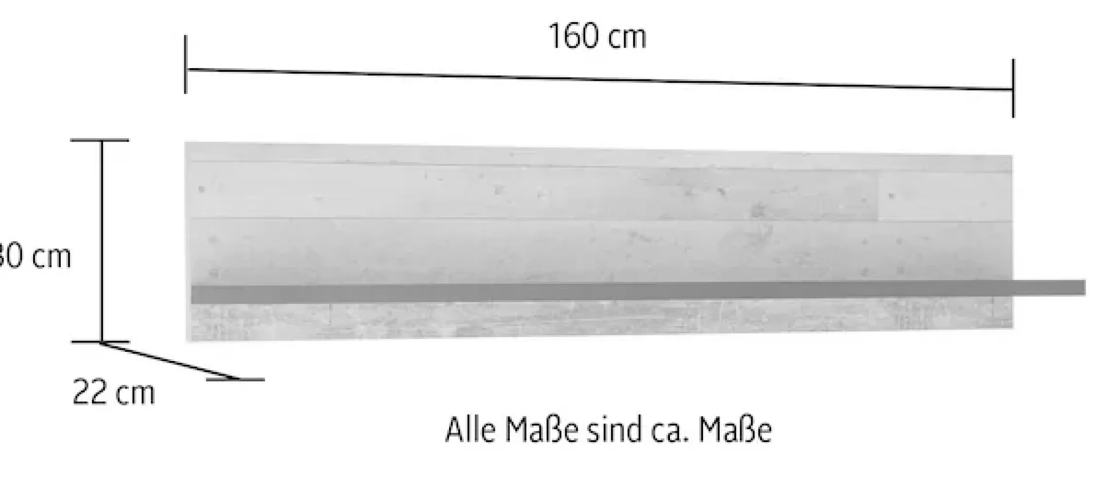 Home affaire Wandregal »Sherwood« Breite 160 cm, in modernem Holz Dekor, 28 mm starke Ablageböden