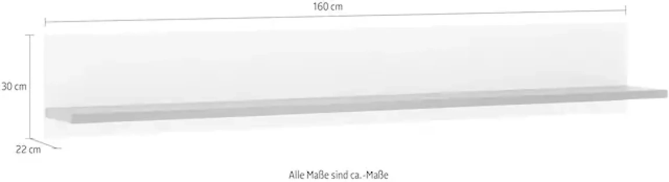 Home affaire Wandregal »Sherwood, Wandboard im Industrial-Style, Wandhalter, Hängeregal« mit Ablagefläche, vielseitig einsetzbar, 160 cm breit