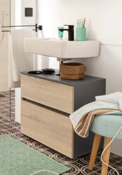 Home affaire Waschbeckenunterschrank »Wisla« Siphonausschnitt, Push-to-open-Funktion, Breite 60cm, Höhe 55 cm