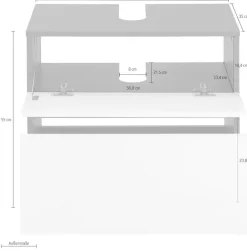 Home affaire Waschbeckenunterschrank »Wisla« Siphonausschnitt, Push-to-open-Funktion, Breite 60cm, Höhe 55 cm