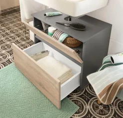 Home affaire Waschbeckenunterschrank »Wisla« Siphonausschnitt, Push-to-open-Funktion, Breite 60cm, Höhe 55 cm