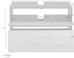 Home affaire Waschbeckenunterschrank »Wisla« Siphonausschnitt, Push-to-open-Funktion, Breite 80 cm, Höhe 55 cm