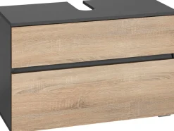 Home affaire Waschbeckenunterschrank »Wisla« Siphonausschnitt, Push-to-open-Funktion, Breite 80 cm, Höhe 55 cm