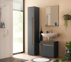 Home affaire Waschbeckenunterschrank »CITY/GIRON, Waschtisch mit Griffmulde, Badschrank in zeitlosem Design« in den Farben Weiß und Anthrazit verfügbar, viel Stauraum