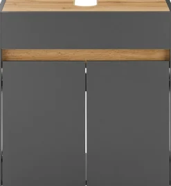 Home affaire Waschbeckenunterschrank »CITY/GIRON, Waschtisch mit Griffmulde, Badschrank in zeitlosem Design« in den Farben Weiß und Anthrazit verfügbar, viel Stauraum