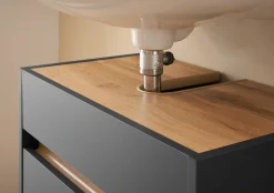 Home affaire Waschbeckenunterschrank »CITY/GIRON, Waschtisch mit Griffmulde, Badschrank in zeitlosem Design« in den Farben Weiß und Anthrazit verfügbar, viel Stauraum