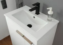 Home affaire Waschtisch »SOLiD, Unterschrank inkl. Waschbecken, Badschrank mit Holzgriffe« in zwei Farben verfügbar, inkl. Waschbecken, Breite 60 cm