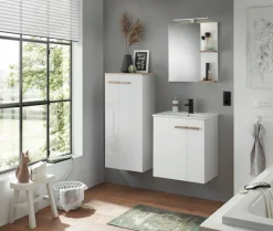 Home affaire Waschtisch »SOLiD, Unterschrank inkl. Waschbecken, Badschrank mit Holzgriffe« in zwei Farben verfügbar, inkl. Waschbecken, Breite 60 cm