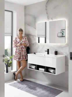 Home affaire Waschtisch »Studio Line, Waschtisch inkl. Waschbecken, modernes Design« in zwei Farben verfügbar, ausreichend Stauraum