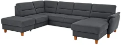 Home affaire Wohnlandschaft »Palmera U-Form, B: 308 cm, große Stoff + Leder Auswahl« optional Schlaffunktion & Bettkasten, Federkern, XXL-Wohnlandschaft