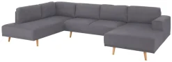 Home affaire Wohnlandschaft »Lasse U-Form« im scandinavischem Stil mit Holzfüßen