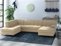Home affaire Wohnlandschaft »Balme, moderne Formensprache, zeitloses Design, U-Form« Inkl. Zierkissen, wahlweise mit Bettfunktion