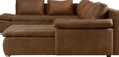 Home affaire Wohnlandschaft »Acra U-Form« mit Bettfunktion und Bettkasten, in Mattenoptik