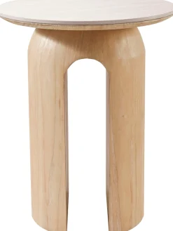 homsy by Ana Johnson Beistelltisch »Laysy« Holzdesign aus Esche, U-Form, Keramik Tischplatte, Breite 45 cm