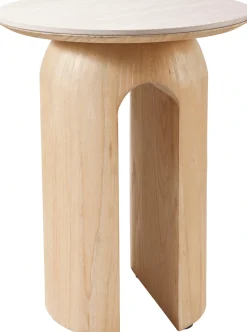 homsy by Ana Johnson Beistelltisch »Laysy« Holzdesign aus Esche, U-Form, Keramik Tischplatte, Breite 45 cm