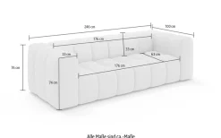 homsy by Ana Johnson Big-Sofa »»L« BOUBELLE Design-Sofa mit Steppung, Bubble-Optik, Breite 246 cm« 4-Sitzer mit Wellenunterfederung, L Sitztiefe 63 cm