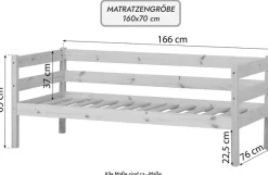 Hoppekids Einzelbett »ECO Comfort Kinderbett, Kiefer Massivholz, Jugendbett inkl. Rollrost« 70x160 cm, wahlweise in verschieden Farben/ Matratze/ Absturzsicherung
