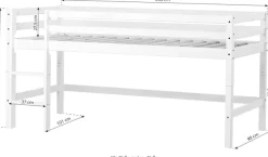 Hoppekids Hochbett »«Construction»« mit Baustellen-Vorhang Matratze 2 Größen