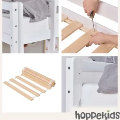 Hoppekids Hochbett »ECO Dream 90x200 mit Schreibtisch & Loungesofa / Gästebett« Kinderbett aus Massivholz, Sofa ausziehbar zum Gästebett