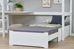 Hoppekids Hochbett »ECO Dream 90x200 mit Schreibtisch & Loungesofa / Gästebett« Kinderbett aus Massivholz, Sofa ausziehbar zum Gästebett