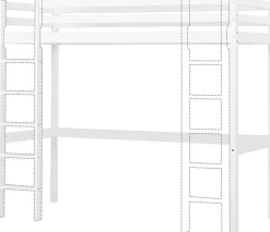 Hoppekids Hochbett »ECO Dream 90x200 mit Schreibtisch & Loungesofa / Gästebett« Kinderbett aus Massivholz, Sofa ausziehbar zum Gästebett