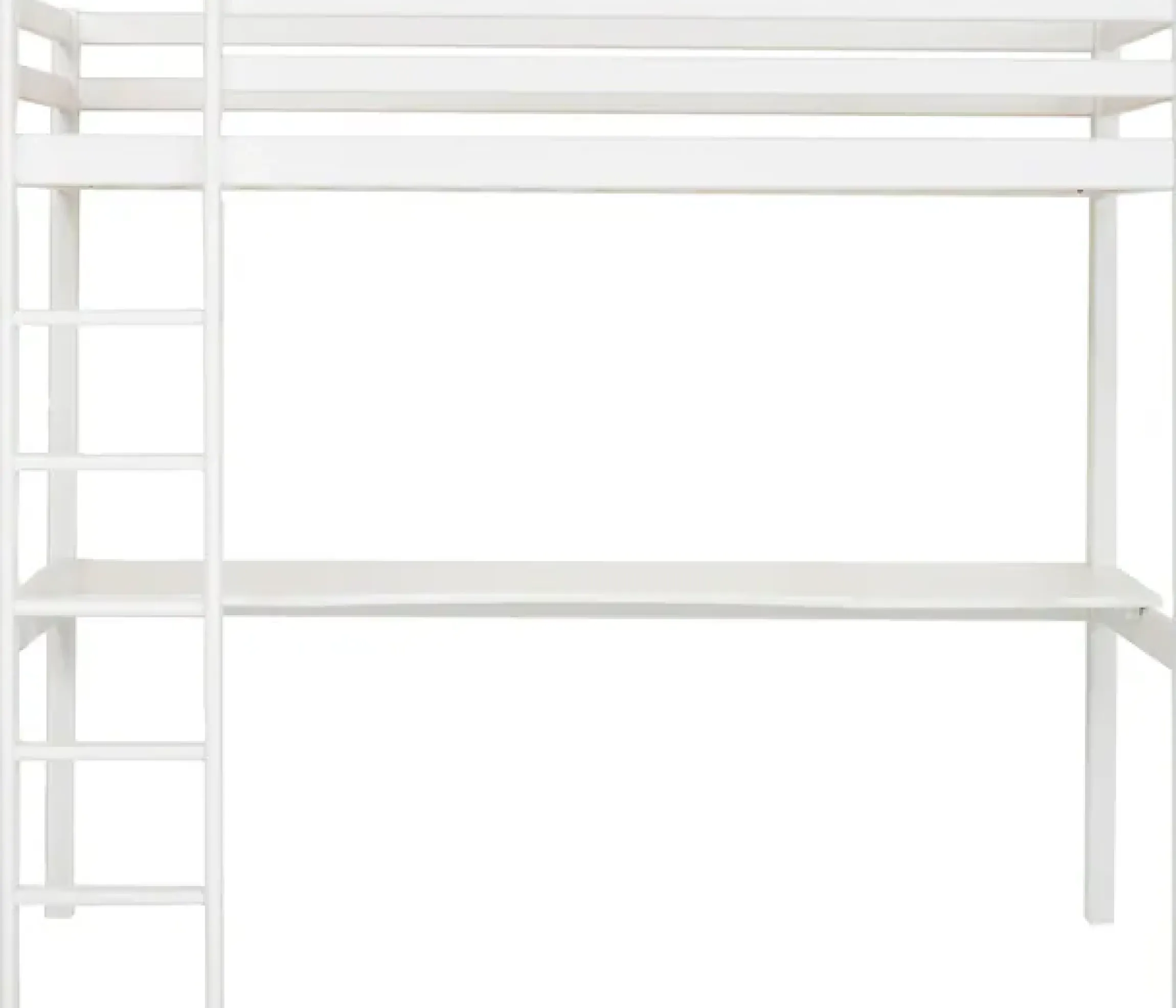 Hoppekids Hochbett »Hochbett 90x200cm mit Schreibtisch, umbaubar zu Einzelbett« FSC® zert. Massivholz, Hochbett ohne Schreibtisch nutzbar