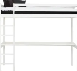 Hoppekids Hochbett »Hochbett 90x200cm mit Schreibtisch, umbaubar zu Einzelbett« FSC® zert. Massivholz, Hochbett ohne Schreibtisch nutzbar