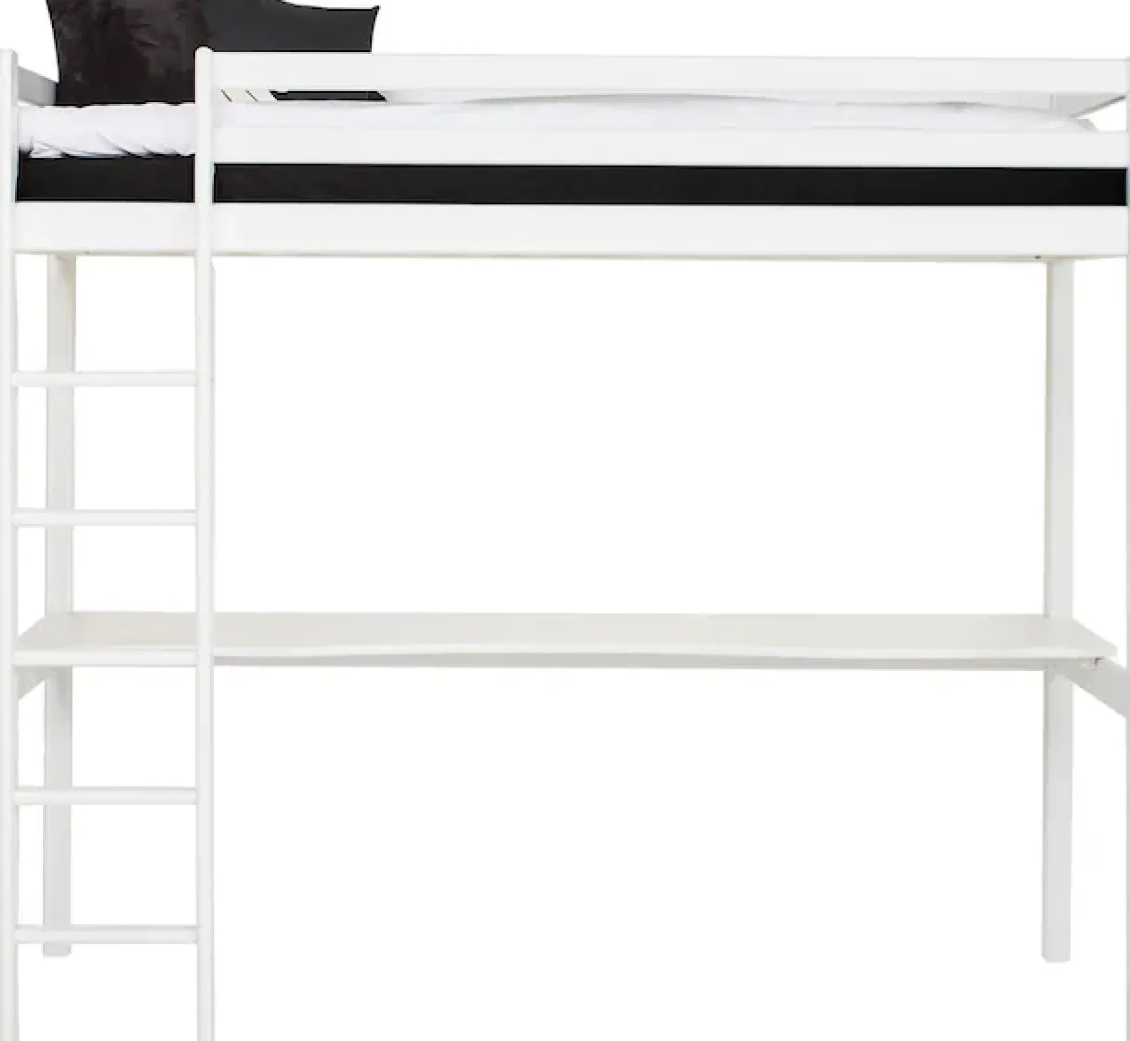 Hoppekids Hochbett »Hochbett 90x200cm mit Schreibtisch, umbaubar zu Einzelbett« FSC® zert. Massivholz, Hochbett ohne Schreibtisch nutzbar