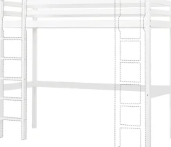 Hoppekids Hochbett »Hochbett 90x200cm mit Schreibtisch, umbaubar zu Einzelbett« FSC® zert. Massivholz, Hochbett ohne Schreibtisch nutzbar