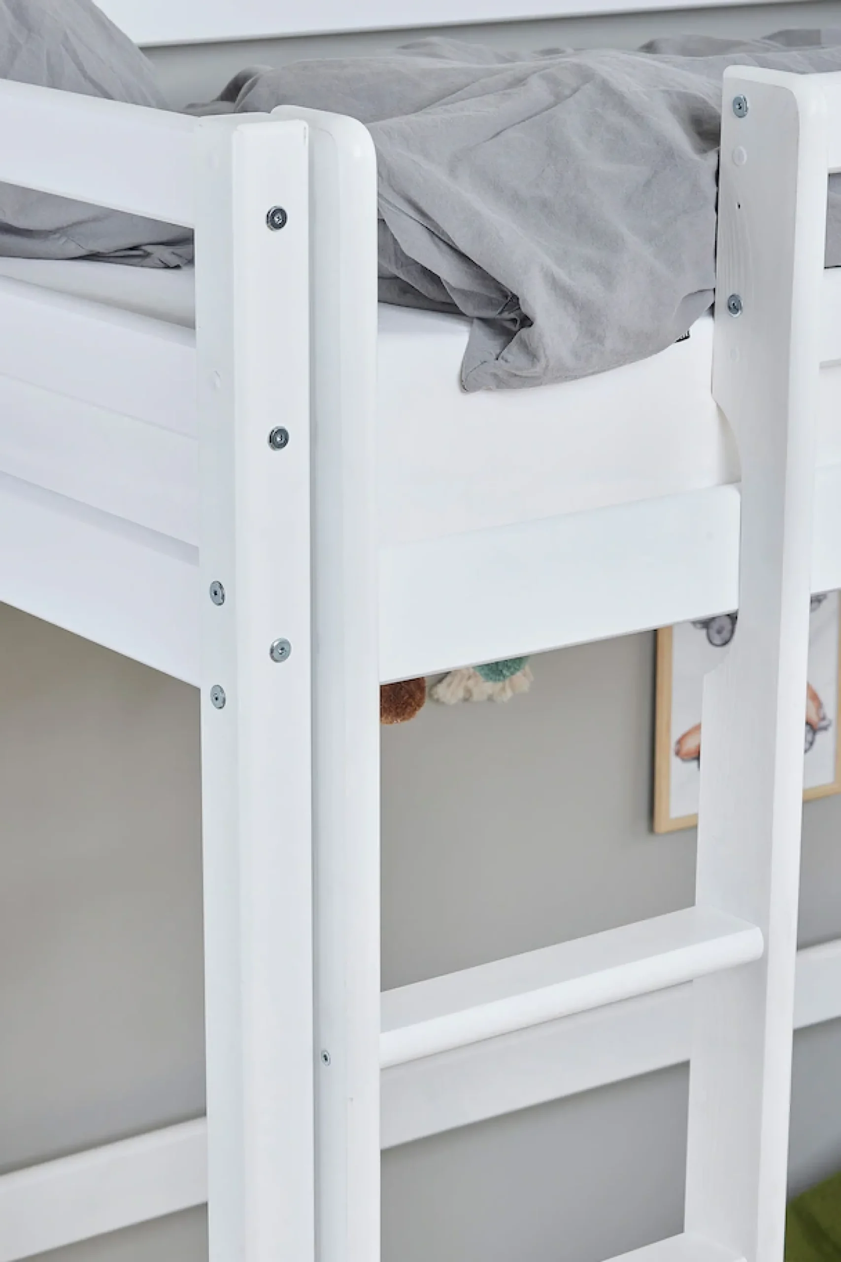 Hoppekids Hochbett »Hochbett 90x200cm mit Schreibtisch, umbaubar zu Einzelbett« FSC® zert. Massivholz, Hochbett ohne Schreibtisch nutzbar