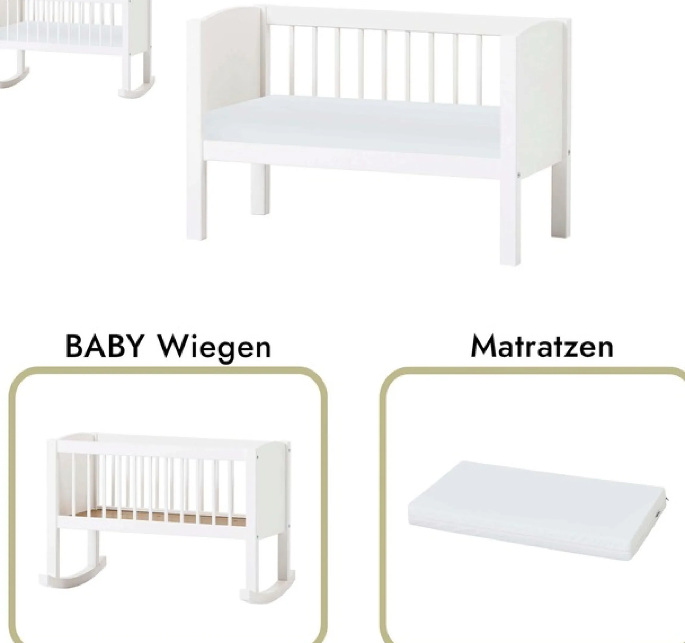 Hoppekids Stubenbett umbaubar zu Sitzbank, wahlweise mit Matratze & Zubehör