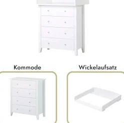 Hoppekids Wickelkommode »CHRISTIAN« Wickelaufsatz abnehmbar 84 cm