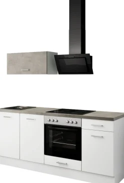 IMPULS KÜCHEN Küchenzeile »"Lissabon", Ausrichtung wählbar, Schubkästen mit Soft-Close,« vormontiert, wahlweise mit E-Geräten, mit Vollauszug, Breite 195 cm