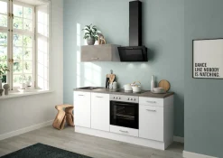 IMPULS KÜCHEN Küchenzeile »"Lissabon", Ausrichtung wählbar, Schubkästen mit Soft-Close,« vormontiert, wahlweise mit E-Geräten, mit Vollauszug, Breite 195 cm