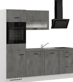 IMPULS KÜCHEN Küchenzeile »Prag, Ausrichtung wählbar, Schubkästen mit Soft-Close« Set,vormontiert, Breite 230 cm