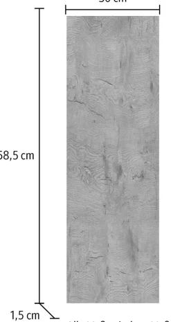 IMPULS KÜCHEN Schrankwange »Abdeckboden (Top-Platte)« in vielen Breiten; 1,6 cm stark, 58,5 cm tief; passend zu allen Serien