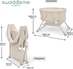 ingenuity Baby-Reisebett »Snooze & Stow™ Easy-Folding Bassinet, beige« faltbar