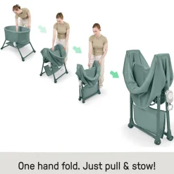 ingenuity Baby-Reisebett »Snooze & Stow™ Easy-Folding Bassinet, grün« faltbar