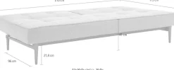 INNOVATION LIVING ™ Schlafsofa »Splitback bequem durch Federkern, Rückenlehne verstellbar,« mit dunklen Styletto Beinen, in skandinavischen Design