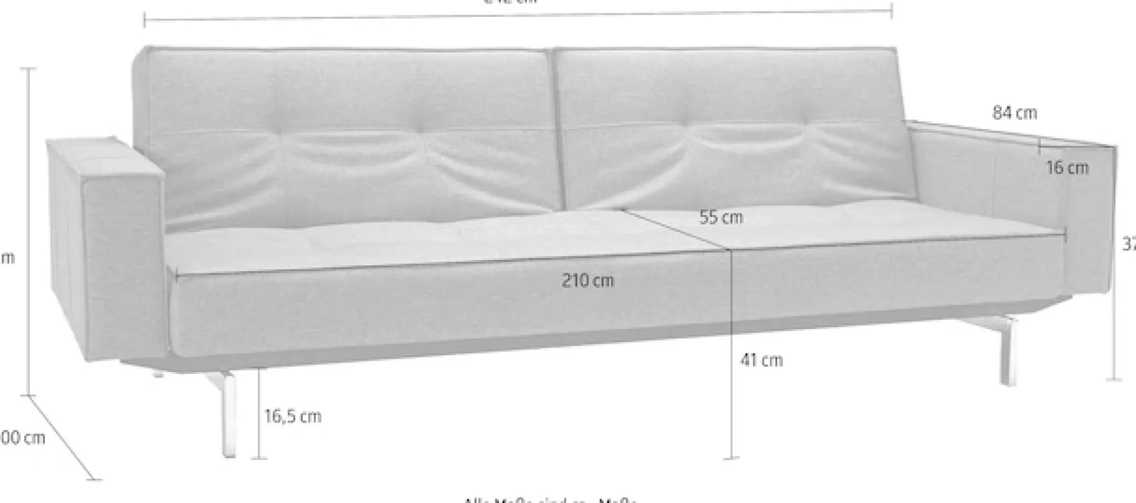 INNOVATION LIVING ™ Schlafsofa »Splitback, einzeln verstellbare Rückenlehnen, bequem mit Federkern« mit chromglänzenden Beinen, in skandinavischen Design