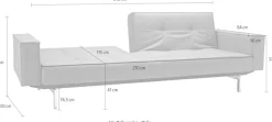 INNOVATION LIVING ™ Schlafsofa »Splitback, einzeln verstellbare Rückenlehnen, bequem mit Federkern« mit chromglänzenden Beinen, in skandinavischen Design