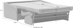 INNOVATION LIVING ™ 3-Sitzer »Eivor, hochwertige Dauerschlaffunktion, bequem und komfortabel« Schlafsofa mit innenliegender Schlafmatratze und schlanken Armlehnen