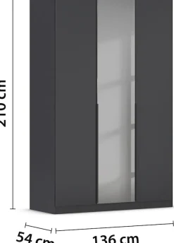 INOSIGN BY RAUCH Drehtürenschrank »Schlafzimmerschrank Kleiderschrank Schrank Garderobe FERRIS« In 3 Ausstattungen BASIC/CLASSIC/PREMIUM, Breiten 136/181/226/271 cm,Mitteltüren mit hochwertigem Grauspiegel MADE IN GERMANY